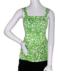 George By Mark Eisen Leaf Print Sleeveless To Green and White Size M Sid…